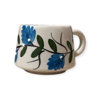 Bougie d'aromathérapie artisanale en céramique bleue motif vignoble - Barres organiques hautement parfumées, longue durée, respectueuses de l'environnement pour les fêtes