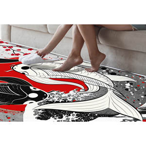 Tapis japonais à thème poisson, tapis cadeau pour les amateurs d'anime, tapis imprimé, design unique, avec poils doux - Product Image 5