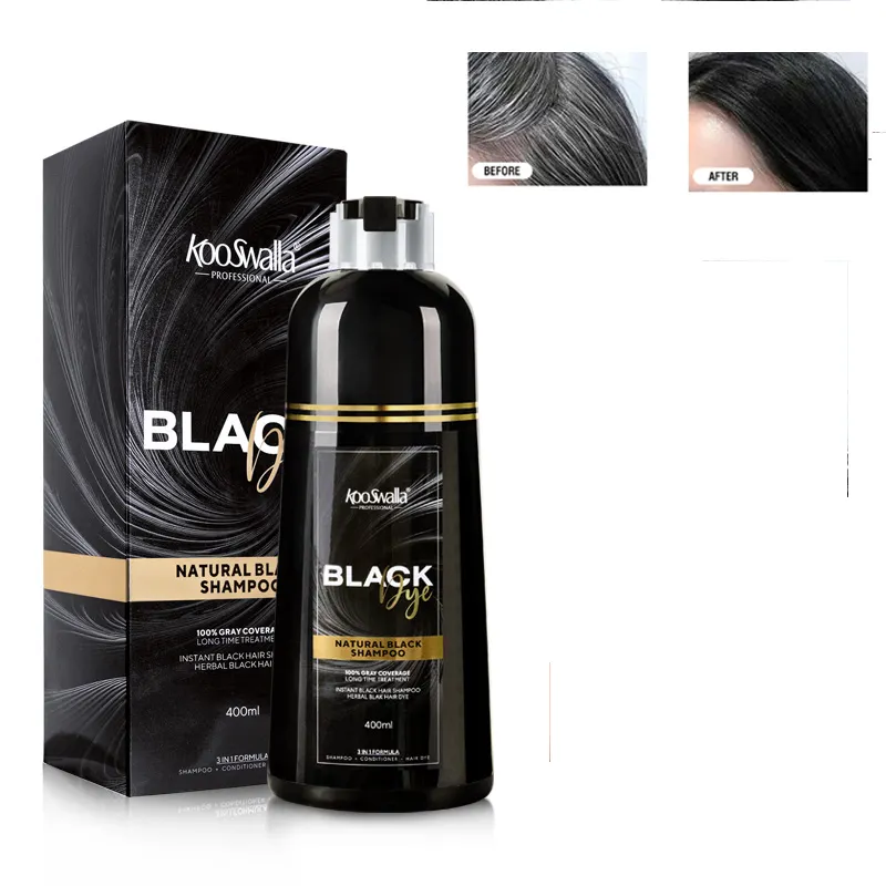 Vente en gros en usine de shampoing permanent et rapide pour la coloration des cheveux shampooing naturel à base de plantes pour cheveux gris