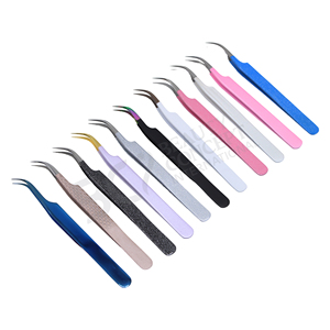 Juego de Pinzas para Extensión de Pestañas, Pinzas Profesionales de Acero Inoxidable para Injerto de Pestañas, Pinzas Antiestáticas para Cejas - Product Image 2