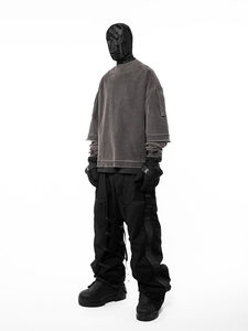 เสื้อสเวตเตอร์แบบมีฮู้ดสำหรับผู้ชายเสื้อสเวตเตอร์จั๊มเปอร์มีฮู้ดสำหรับผู้ชายโอเวอร์ไซส์พิมพ์ลายโลโก้ออกแบบได้ตามต้องการ - Product Image 4