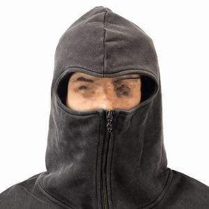 Sweat à capuche pour homme à double couche personnalisé, masque en polaire à fermeture éclair Ninja Balaclava, poids lourd, brodé, automne-hiver, sweat à capuche surdimensionné - Product Image 5