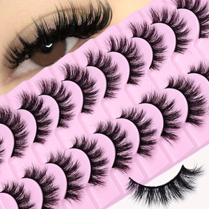 A Set of 10 Pairs of Soft Reusable 3D Voluminous False Eyelashes Designed for a Dramatic Look Featuring Messy Thick <b>Lashes</b> - Product Image 5