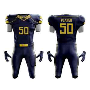 Uniformes de fútbol americano personalizados de calidad profesional con pantalones de Jersey de manga corta de tela de secado rápido para juegos de estilo cómodo - Product Image 3