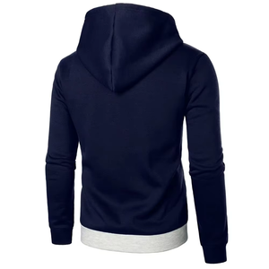 Sudadera con capucha con cordón de bolsillo de canguro de bloque de Color de alta calidad para hombres ropa transpirable e informal básica de algodón mezclado en blanco grueso - Product Image 6