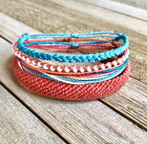 COASTAL <b>Bracelet</b> or <b>Anklet</b> Stack, Set of 4 // Waterproof <b>Bracelets</b>, Beach <b>Anklets</b>, Surfer <b>Bracelets</b>, VSCO <b>Bracelets</b> - Product Image 1