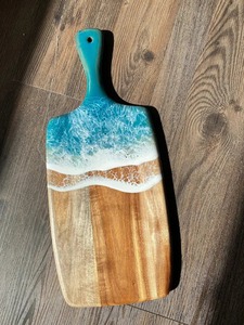Tabla de cortar de resina y madera de acacia de la mejor calidad con mango fácil para cortar verduras y carne de Artisan Craft - Product Image 4