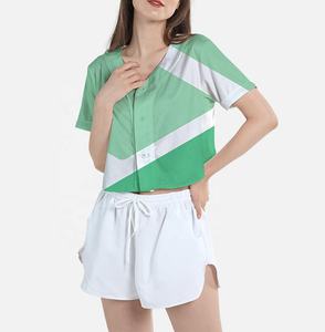 Customized Cropped Women's Baseball Jersey Breathable Sublimated <b>Crop</b> <b>Top</b> for Girls Girls' Baseball Wear - Product Image 6