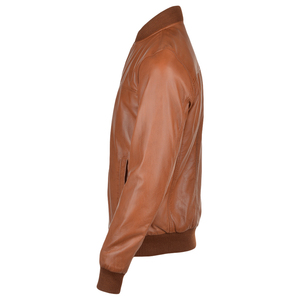 Chaqueta bomber de cuero para hombre, abrigo de piel de cordero, parkas, ropa con OEM - Product Image 3
