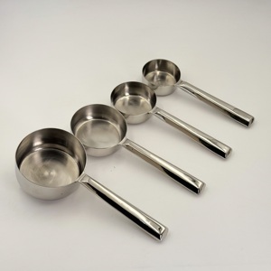 4-Piece Stainless Steel <b>Measuring</b> <b>Cups</b> and Spoons <b>Set</b> with Stainless Steel Handle Detachable Baking <b>Measuring</b> Tools - Product Image 2