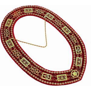 MASONIC BLUE LODGE OFFICER CHAIN COLLAR WITH TREASURE MASTER JEWEL - Product Image 6