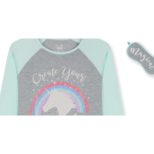 Set 2 Pezzi in Cotone Biologico per Bambina Max & Olivia, Camicia da Notte a Maniche Lunghe con Mascherina per Dormire, Taglia Piccola - Product Image 2