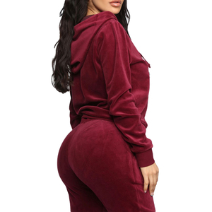 Nuevo Diseño Personalizado, Conjunto Deportivo Informal de Invierno de Manga Larga, Traje de Entrenamiento con Capucha de Felpa Regular para Mujer - Product Image 3