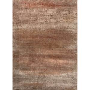 พรมขนสัตว์ผสมไหมไผ่ถักมือสีเบจและสีน้ำตาลลายAbstract รุ่น Kavi Afterglow สำหรับตกแต่งบ้าน ห้องนั่งเล่น และทางเดิน รุ่น Eskm-06 - Product Image 1