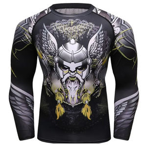 High Quality Custom MMA BJJ Rash Guard Long Compression Gym Fabric Shorts Sublimation Print Wholesale Available <b>for</b> Fight - Product Image 1