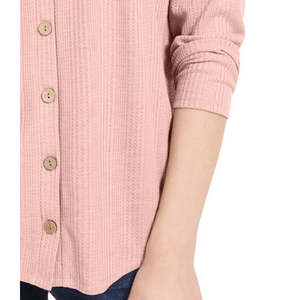 Pink <b>Rose</b> Hippie Tie-Front Button-Up <b>Top</b> for Women Junior Size Small (XS) Knitted Vintage Woven Juniors' <b>Top</b> for Spring Autumn - Product Image 2
