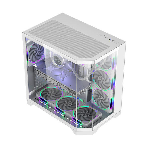 Factory Price ATX Vertical Full View Curved Glass Gamer Case for Desktop Gaming Computer New ATX PC Case Towers