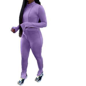 Casual Loungewear Women's Plus Size Breathable Two Piece Custom Tracksuit <b>Tight</b> Sweatsuits - Product Image 3