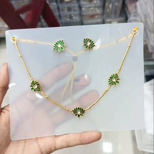 Bridal Choker Jewelry Indian Crystal Choker Necklace Set for Women Multicolor Necklace set Manufactures Wholesale Jewellery, - Product Image 1