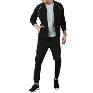Conjunto Deportivo Informal de Invierno para Hombre, Transpirable, Talla Grande, con Capucha, Corte Regular, Estilo Urbano, de Alta Calidad, Color Sólido Estampado - Product Image 1