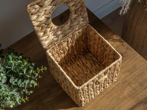 Vente chaude Naturel Écologique À La Main En Bambou De Luxe Beige Boîte À Mouchoirs Emballage Personnalisé Jacinthe D'eau Décoration Fait - Product Image 3