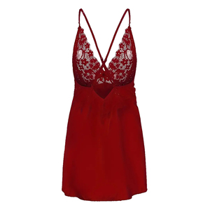 Babydoll 100% Seta con Pizzo e Tessuto Satinato Ghiaccio, Design con Scollo a V - Product Image 4