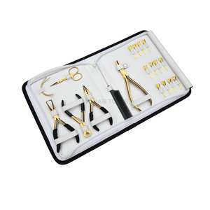 Kit d'outils pour l'installation et le retrait des extensions de cheveux, pince à trois trous pour micro-perles, coupe-keratine, pinces à bec de canard, aiguilles courbées - Product Image 1