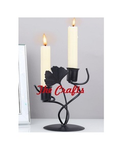 Porte-bougie en fer noir de qualité supérieure, support de porte-bougie pour l'éclairage et la décoration - Product Image 3