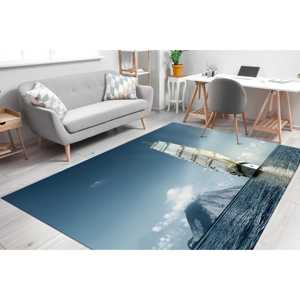 Wave Sea Printed <b>Rug</b> - Modern Anti-Slip Carpet for Living Room,<b>Chenille</b> <b>Rug</b> - Product Image 3