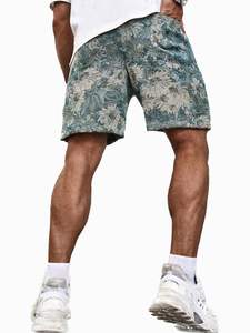 กางเกงขาสั้นผู้ชายสไตล์ฮิปฮอปผ้าแคนวาสถักโครเชต์ลายเสือดาวปักลายตามสั่ง ดีไซน์ใหม่ล่าสุดสำหรับฤดูร้อน ผลิตจากโพลีเอสเตอร์ 100% - Product Image 4