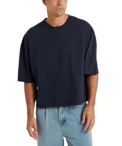 เสื้อยืดทรงบ็อกซี่ปักลายตามสั่ง แฟชั่นใหม่ปี 2025 ขายส่ง ผ้าฝ้าย 100% ทรงปกติ ผ้าถักใยไผ่ เสื้อยืดสตรีทแวร์ผู้ชาย - Product Image 3