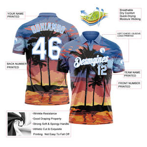 เสื้อกอล์ฟโปโลแขนสั้นผู้ชายเสื้อโปโลแบบสั่งตัดด้วยซับลิเมชันแบบเข้ารูปเสื้อโปโลแบบแห้ง - Product Image 5