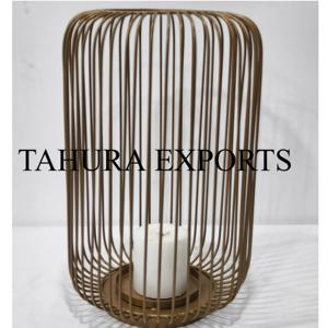 Portavelas decorativo grande con estilo de jaula vintage que ofrece centro de mesa llamativo para bodas, reuniones y celebraciones - Product Image 1