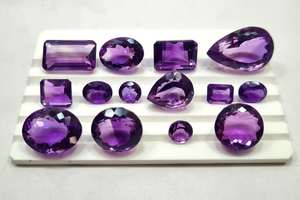 ควอตซ์ธรรมชาติคุณภาพสูงพลอยอเมทิสต์คริสตัลแปดเหลี่ยม3มม. พลอยอเมทิสต์หินเจียระไนแบบหลวม100ชิ้นการรับรองสำหรับการทำเครื่องประดับ - Product Image 3