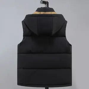 Otoño Invierno hombres espesar chaleco sin mangas chalecos Chaquetas abrigo cálido hombre cremallera abrigos con capucha - Product Image 4