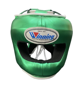 Protège-tête intégral en cuir de haute qualité personnalisable pour l'entraînement de boxe, vert, à lacets, rembourrage épais, arts martiaux, fitness - Product Image 1