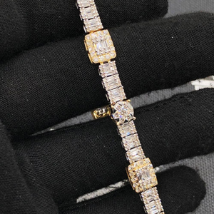 Customized Bracelets Lab Grown Diamond Jewelry Gift for Party Trendy Wedding <b>Charm</b> Bracelet 925 Sterling <b>Silver</b> - Product Image 4