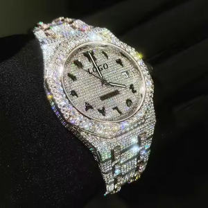 Montre classique pour homme en acier inoxydable Mouvement à quartz Moissanite Montre de mode pour affaires avec boîtier de 5 mm d'épaisseur pour un usage professionnel - Product Image 4