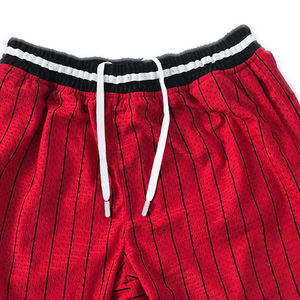 กางเกงบาสเก็ตบอลขาสั้นสำหรับผู้ชายกางเกงบาสเก็ตบอลย้อนยุคมีกระเป๋าซิปตาข่ายโพลีเอสเตอร์ - Product Image 2