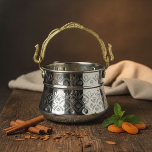 Juego de Servicio de Bebidas Elegante de Cobre Estilo Bulgar con Bandeja y Cubo - Product Image 1