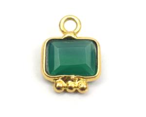 ทำด้วยมือ18K ทองทองเหลืองจี้ประกันตัวเดียวที่มีรูปทรงสี่เหลี่ยมผืนผ้าอัญมณีธรรมชาติของขวัญการออกแบบที่ทันสมัยสำหรับเธอ - Product Image 5