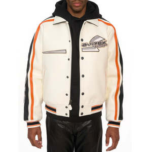 แจ็คเก็ตวาร์ซิตี้ Avirex คุณภาพพรีเมียมสำหรับผู้ชาย ขนาดสั่งทำพิเศษ - สีและดีไซน์ที่ปรับแต่งได้ ปกคอตั้งเคลือบ โลโก้ด้านหน้า กันลม - Product Image 1