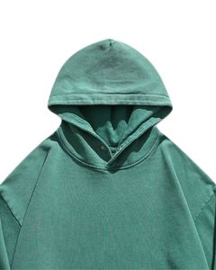 Sweat-shirt à capuche vert uni unisexe, coupe ample décontractée, chaud, avec poche kangourou, en polaire doux, streetwear d'hiver - Product Image 4