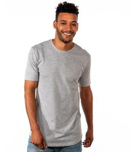 Camisetas de cuello redondo gris brezo Camiseta de algodón de manga corta de cuerpo LARGO DE siguiente nivel Camiseta personalizada de siguiente nivel Premium CVC - Product Image 1