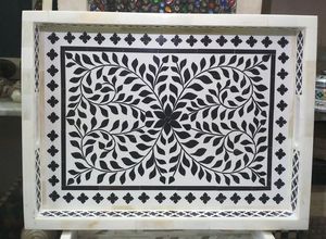 Direct Factory Sale2024 Bone Inlay Plateau pour Collations Aux Fruits Secs Servant Petit Déjeuner Décor Plateau De Stockage Plateaux De Service Fabricant SCI - Product Image 2