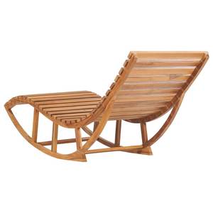 Premium Sun Lounger High Quality Made of Solid Teak Wood Frame with Natural Finish and Sunproof Fabric for Outdoor Use - Product Image 2