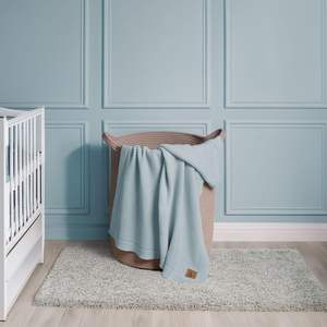 Manta Bebé Alina - 80x100cm (100% Algodón Orgánico-380gr) Azul Humo - Product Image 2