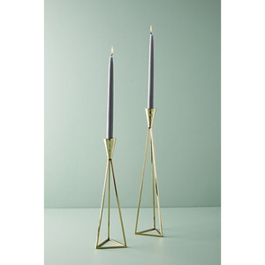 Lot de 2 bougeoirs de première qualité en métal de forme et de taille personnalisées bougeoir en or et argenterie - Product Image 3