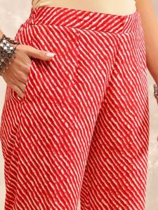 Femmes ethniques motifs ethniques imprimés Gotta Patti pur coton Kurta avec pantalon et avec Dupatta indien pakistanais salwaar kameez - Product Image 4