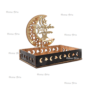 Bandeja de Madera Hecha a Mano para Servir Postres Eid Mubarak, de la Mejor Calidad, Tamaño Personalizado, Bandeja para Servir Frutos Secos de la India - Product Image 4